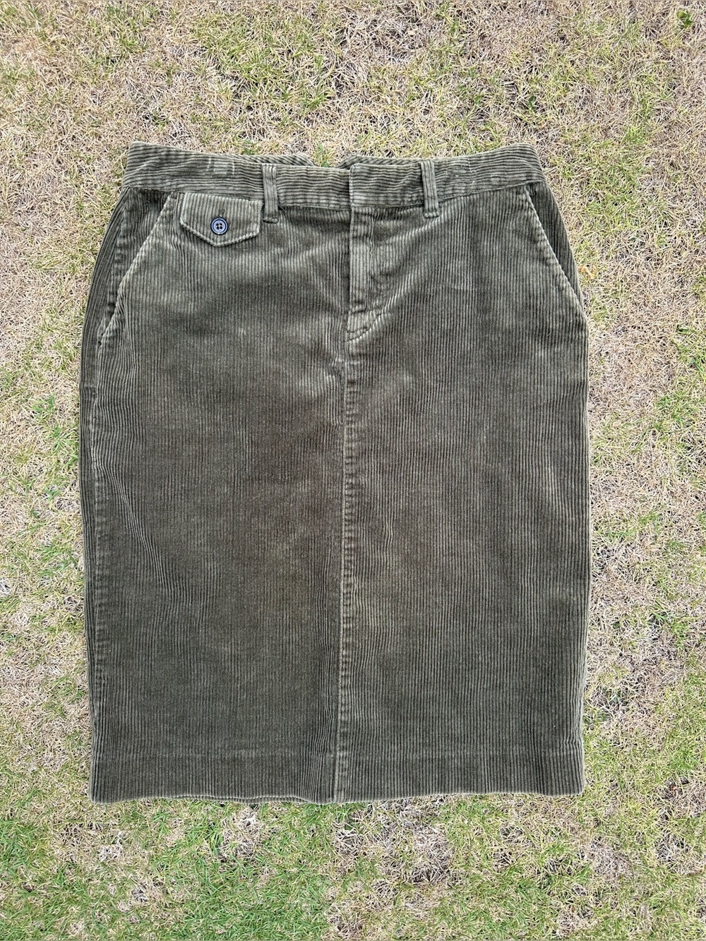 Lauren Ralph Lauren Forest Green Corduroy Skirt Size 2
